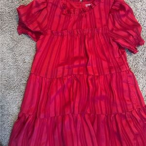 EUC- girls Cat & Jack Red Striped Casual Dress